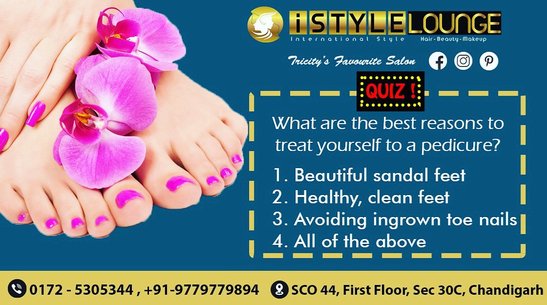 iStyleLounge30c's tweet photo. Knock-knock! Here comes the quiz time!

What are the best reasons to treat yourself to a pedicure? Tell us the right answer to this question in the comments below!

Come and grab exciting packages and offers only at iStyleLounge.

#iStyleLounge #doyouknow #quiztime #skincare https://t.co/NMbAtRoXZf