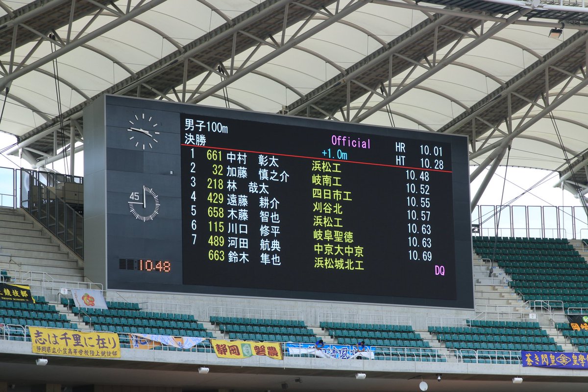 東海高校総体 陸上競技

男子１００m 決勝 競技結果

岐南工 加藤くん、ナイスラン‼️