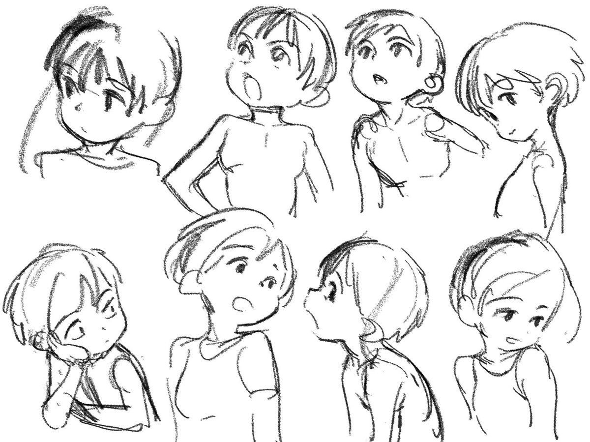 寝違えたが首は自然には水平で動かないと湖川本にも描いてあるので問題は無い 