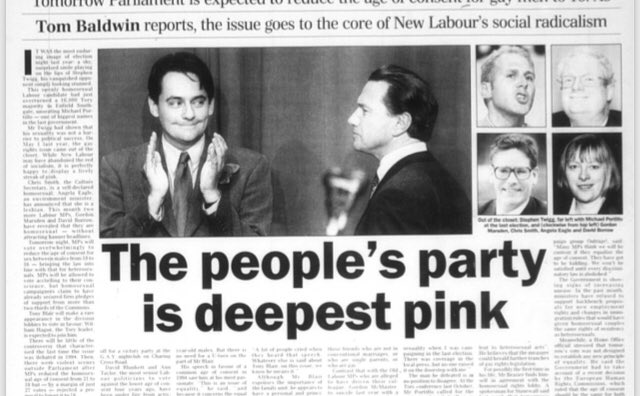 The Telegraph dubbed ‘the people’s party is deepest pink’