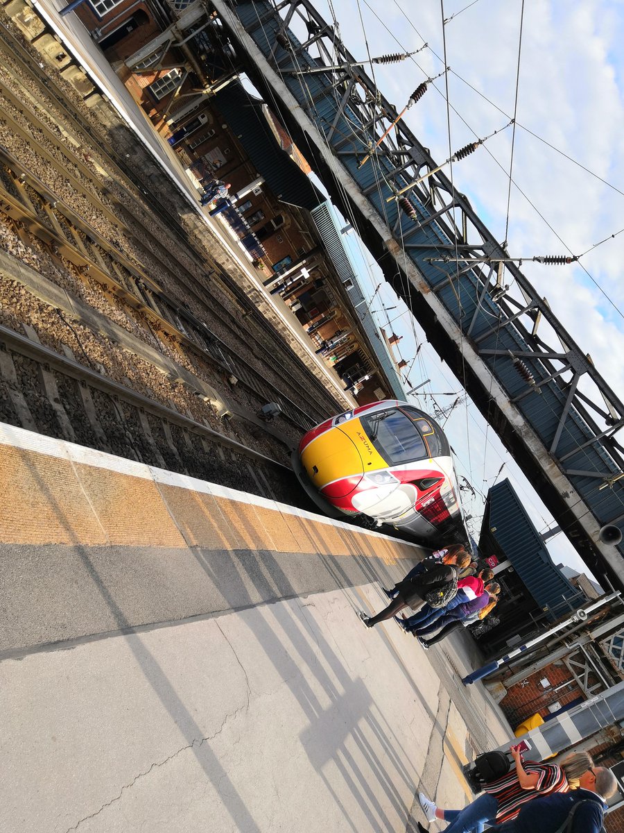 robbastock's tweet photo. Up early for a family trip to London. Really impressed with first journey on @LNER #Azuma, bright and airy and a plug point for each seat so no longer need a window seat for power! https://t.co/IMZCNeulvV
