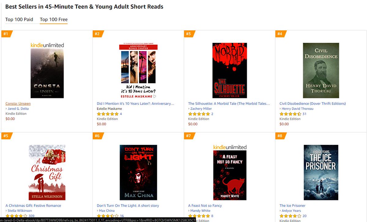 JaredGDelta's tweet image. Consta: Unseen is #1 in Free 45-Minute Teen &amp;amp; Young Adult Short Reads!

I know that's not a super popular category but I am so excited to see people taking interest in my story!

Grab a free copy by 6/25!

amazon.com/dp/B07T3WWD99

#sciencefiction #freebook