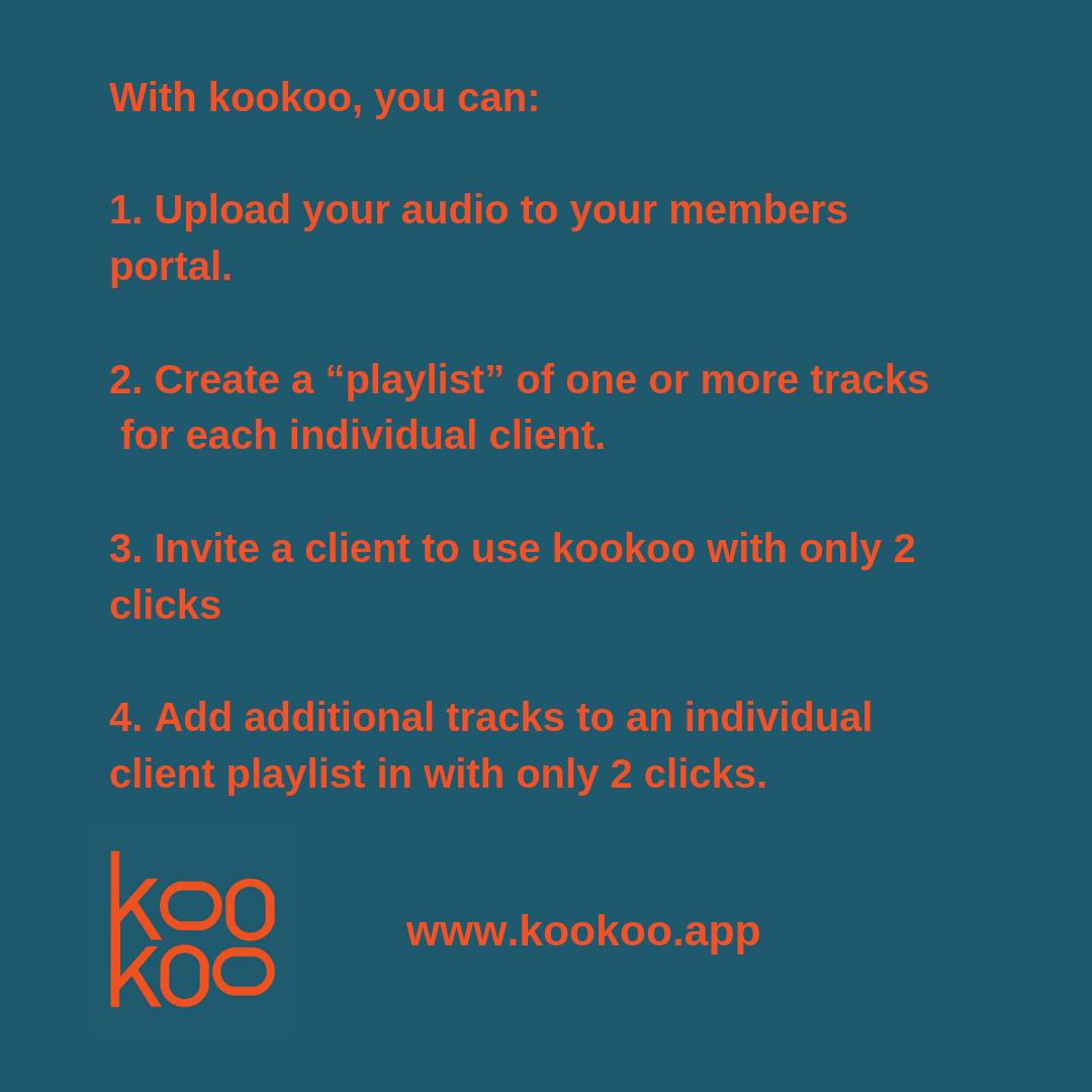 kookooapp's tweet photo. We are excited to announce that kookoo is now live!
and delighted that @GinLalli is the first kookoo user.

Test kookoo free for 30 days - https://t.co/SjUxFIf1qG

#hypnotherapy #hypnotherapist #meditation #mindfulness #kookooapp https://t.co/ihwkKV9iqt