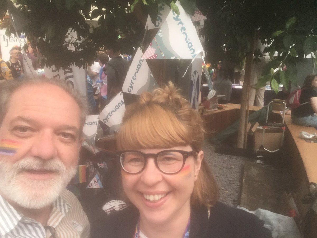 EwanAitken's tweet photo. Now at the @Cyrenians1968 #Edinburghpride #thisisme stall - here with my colleague Sylvia and other lovely colleagues- proud that we have achieved our @LGBTYS #Chartermark https://t.co/zBd7k1ZOJ6