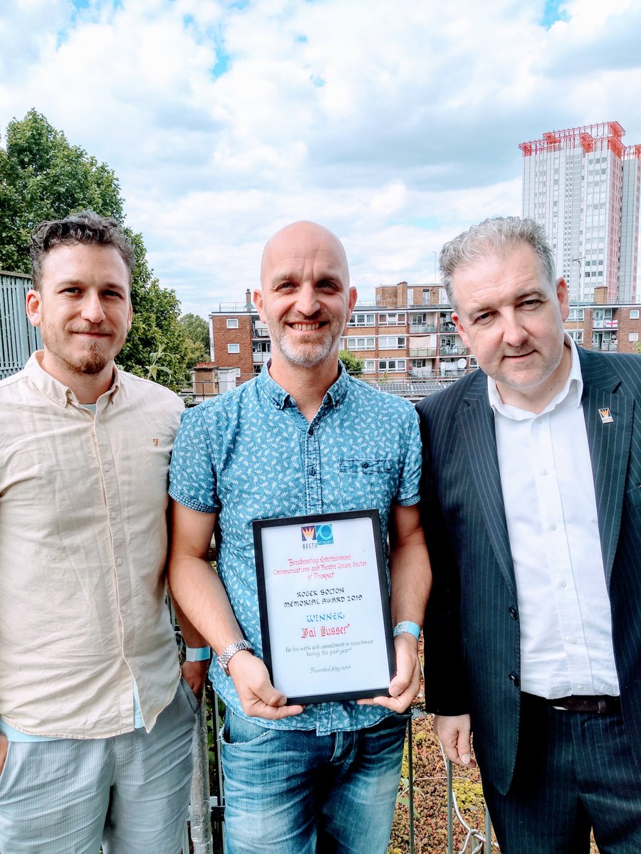 🎉HUGE CONGRATULATIONS🎉 to the BECTU AD's branch for winning this year's Roger Bolton Award. Jay Arthur and his branch have made meaningful change to the life of AD's and we thank them all for their hard work and dedication ✊✊✊ 
#bectubigsummergathering
#dreamboats 
#AD's