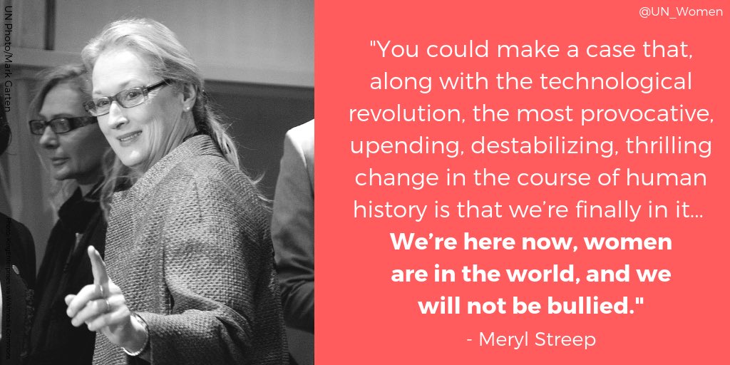 UN_Women's tweet photo. Happy birthday to the legend, Meryl Streep! Thank you for encouraging women everywhere to stand together against injustices and fight for their rights until equality is a reality. https://t.co/ToNwbCeXD9