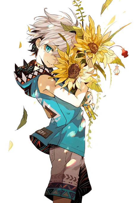 前に貰ったヒマワリをモデルに描いたやつ!!

#オリジナル 