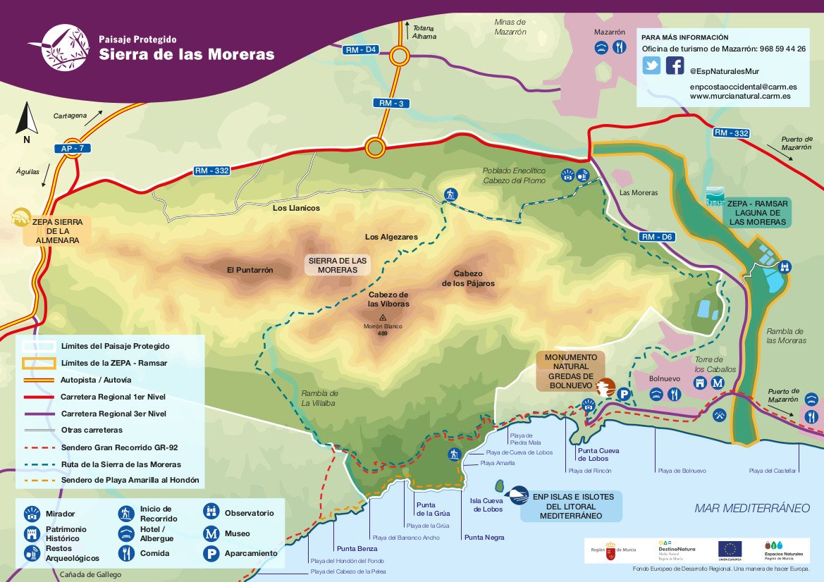 Mapa de la Sierra de las Moreras