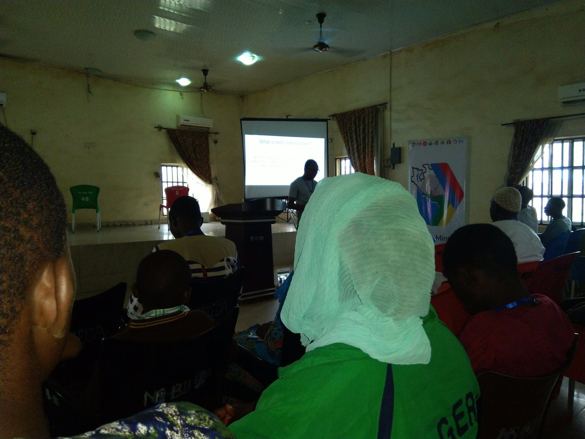 <a href="/umarauna/">Umar Saidu Auna</a> speaking on the rise of #techcommunities in #Minna live at #Googleioextended19 #GDGMinna