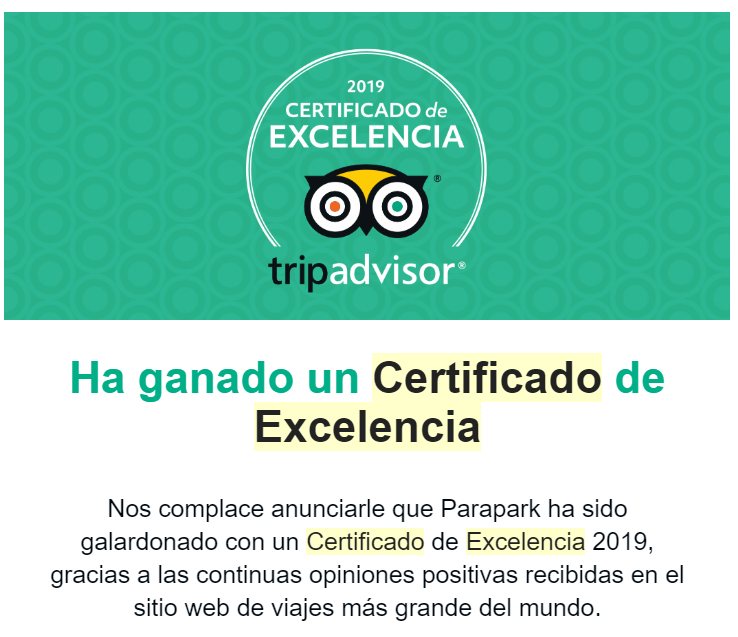 Vuestras buenas opiniones nos dan, por quinto año consecutivo, el certificado de excelencia de TripAdvisor. 👩‍🎓🏅
¡MuCHísiMAS GRaciAS! 🙏Nos ayudan a mejorar y a seguir adelante. Gracias a cada uno de los que habéis aportado vuestro granito de arena☺️☺️