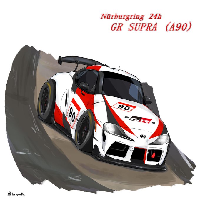 ニュル24時間耐久が始まる!
という事でデフォルメだけどGRスープラ
佐々木雅弘選手応援してます～遂にモリゾウ選手と走る事になるなんてすごい
#GRスープラ 
#Nurburgring24 