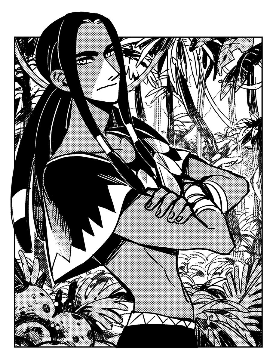 got myself csp and my first steps are... super slow haha. but im very happy i finally can work with screentones in a clean way without creating them by hand T_T drew my character kagan :'D