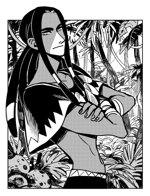 got myself csp and my first steps are... super slow haha. but im very happy i finally can work with screentones in a clean way without creating them by hand T_T drew my character kagan :'D 