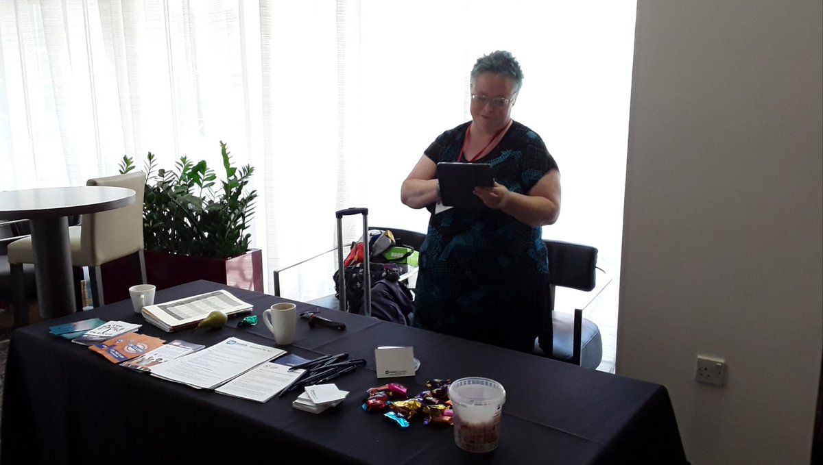 ANLecturer's tweet photo. Our @OUstudents President @NotoriousCath makes use of the lunch break @OUCymru #ALSPD event to fit in some study time on @OU_STEM module #TM112 π§π©βπ»π©βπ https://t.co/wXaZBLv5qA