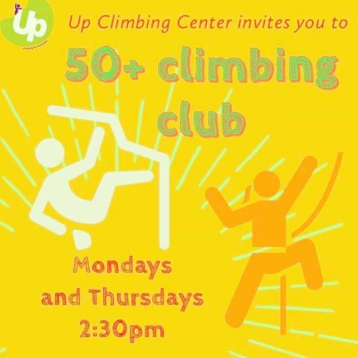 50+ climbing club.
Come with friends or come on your own and join us for tips and hints and great exercise. It's great for stress relief, it's mindful, it helps build core stability and strength and more!
#climbingforeveryone #ageisnobarrier