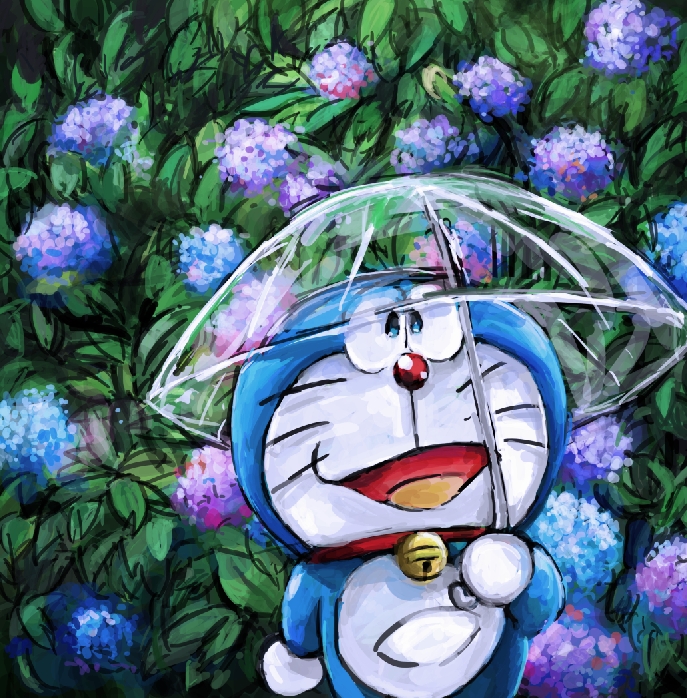 「梅雨が始まりウキウキで描いたものの, 全然雨降らずに今日まで公開できなかったイラ」|望月田吾作のイラスト