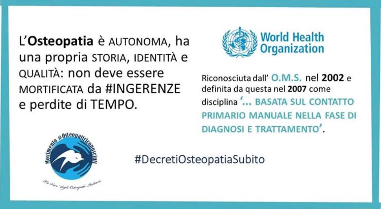 OsteoFabio's tweet photo. #DecretiOsteopatiaSubito #NoIngerenze #OsteopatiaPerIcittadini #OsteopatiaProfessioneSanitaria  @MinisteroSalute @GiuliaGrilloM5S @GiuseppeConteIT @matteosalvinimi @luigidimaio https://t.co/4uR7cQPvpx