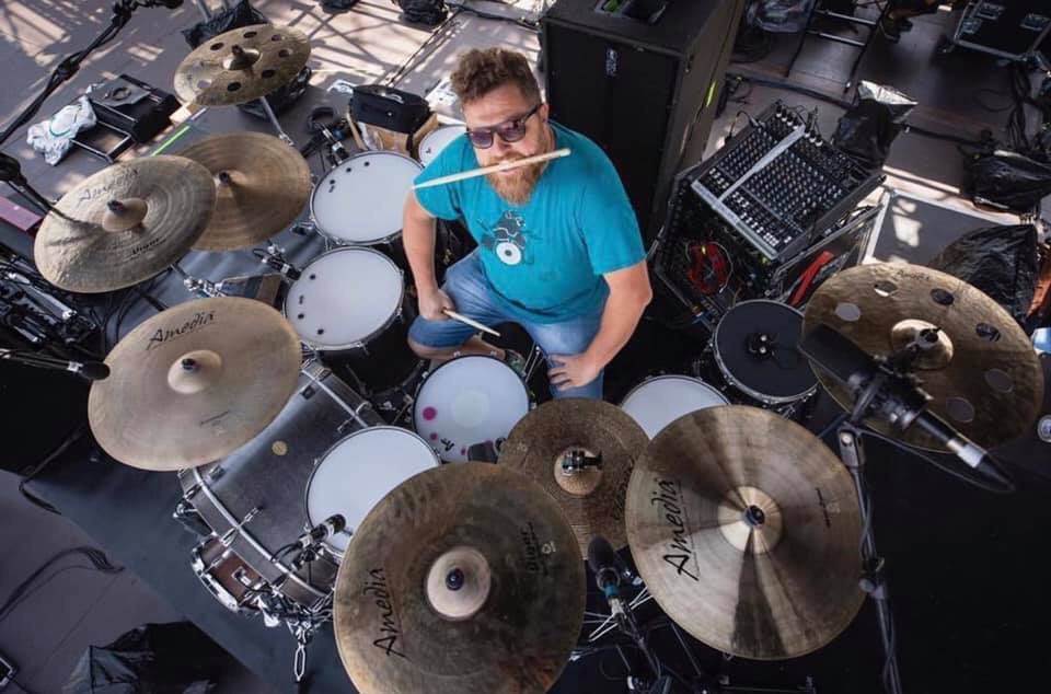 Ivano Zanotti representing the Attack Drumhead brand! 💥 
Many thanks to BoMap -Andrea Bovani &amp; Roberta