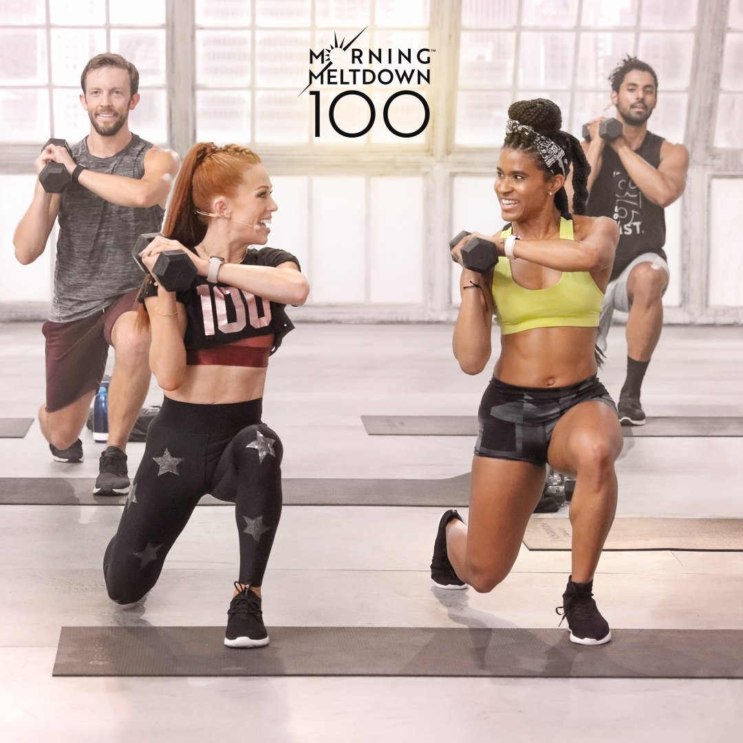Beachbody's tweet photo. On Monday, you’ll be able to try the Morning Meltdown 100 FREE Sample Workout! You can access the workout on the Morning Meltdown 100 program page on Beachbody On Demand. All you need is a web browser to access, plus a set of light, medium and heavy weights. Get ready to give 💯! https://t.co/n2O7cACwtb