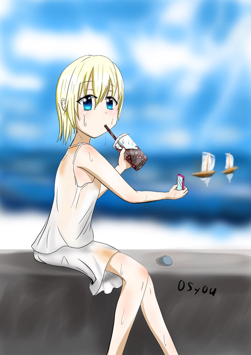 Osyou 宣伝用 可愛い女の子を描くことが好きな絵描き見習い Osyouと申します 今回は 海と少女 をテーマにイラストを描きました 可愛い子が好きな方に見てもらえると嬉しいです イラスト練習中 オリジナル 海 夏 デジ絵