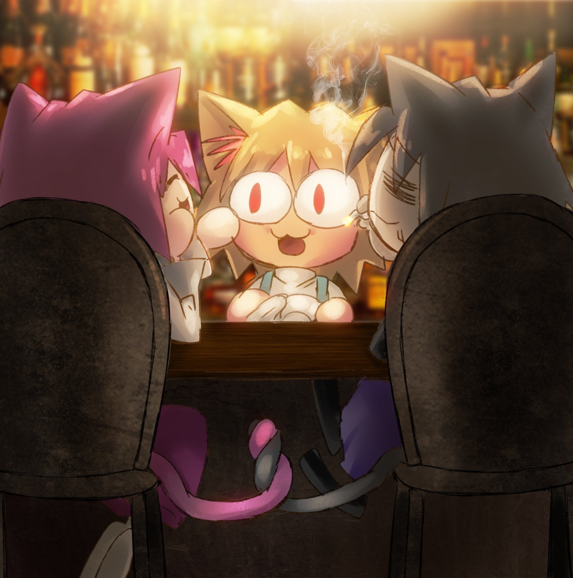Juki ゆき姉 構図とかアイディアとか練って頑張って描いたネコアルク達 主にネコカオス T Co 5qtvrzqn9r Twitter