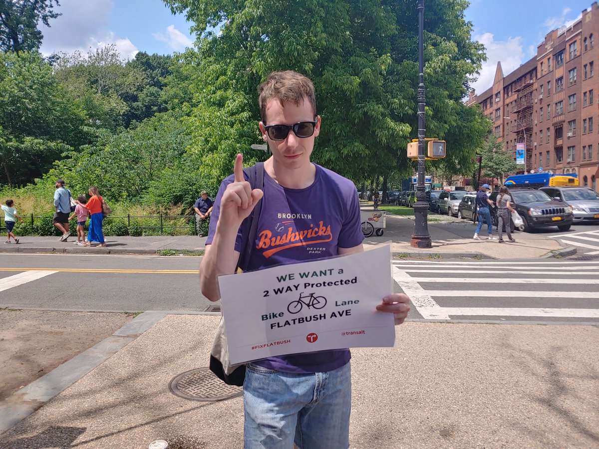 Aaron strongly supports a protected bike lane on Flatbush avenue! #FixFlatbush #fixourstreets #BikeNYC
