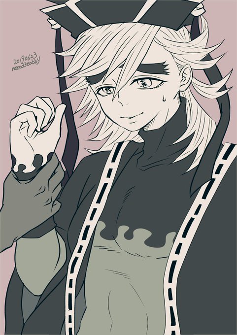 neco🐏10/19東4エ41bさんがTwitterに投稿した童磨(鬼滅の刃)のイラスト。