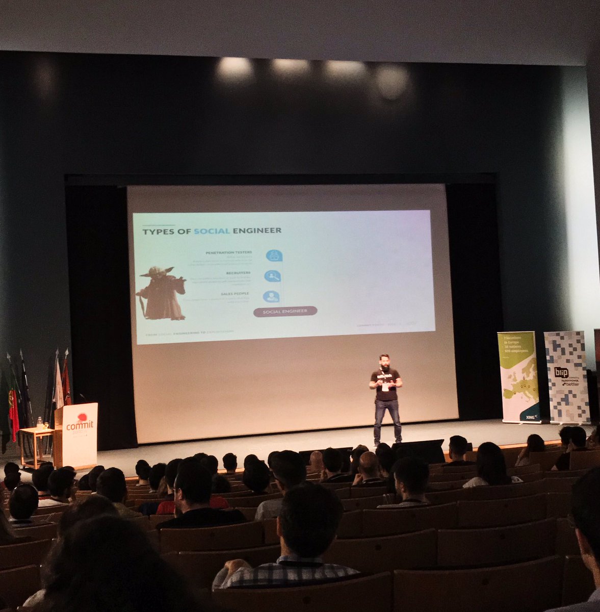 commitportoconf's tweet image. Last talk of the day! Miguel Viana explained us how to leverage social engineering to perform attacks and how to detect and prevent them. #commitporto