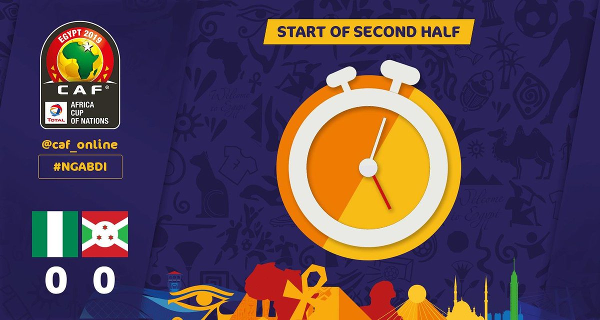 NigezieTV's tweet photo. It's 60 minutes played so far between Nigeria 🇳🇬 and 🇧🇮 Burundi...
How would your rate the #SuperEagles so far?!
#NXTV #NXEnt #Entertainment #Sports #Soccer #Egypt2019 #AFCON #AFCON2019 #TotalAFCON2019 #Football #NGABDI https://t.co/gFrlQjowjN