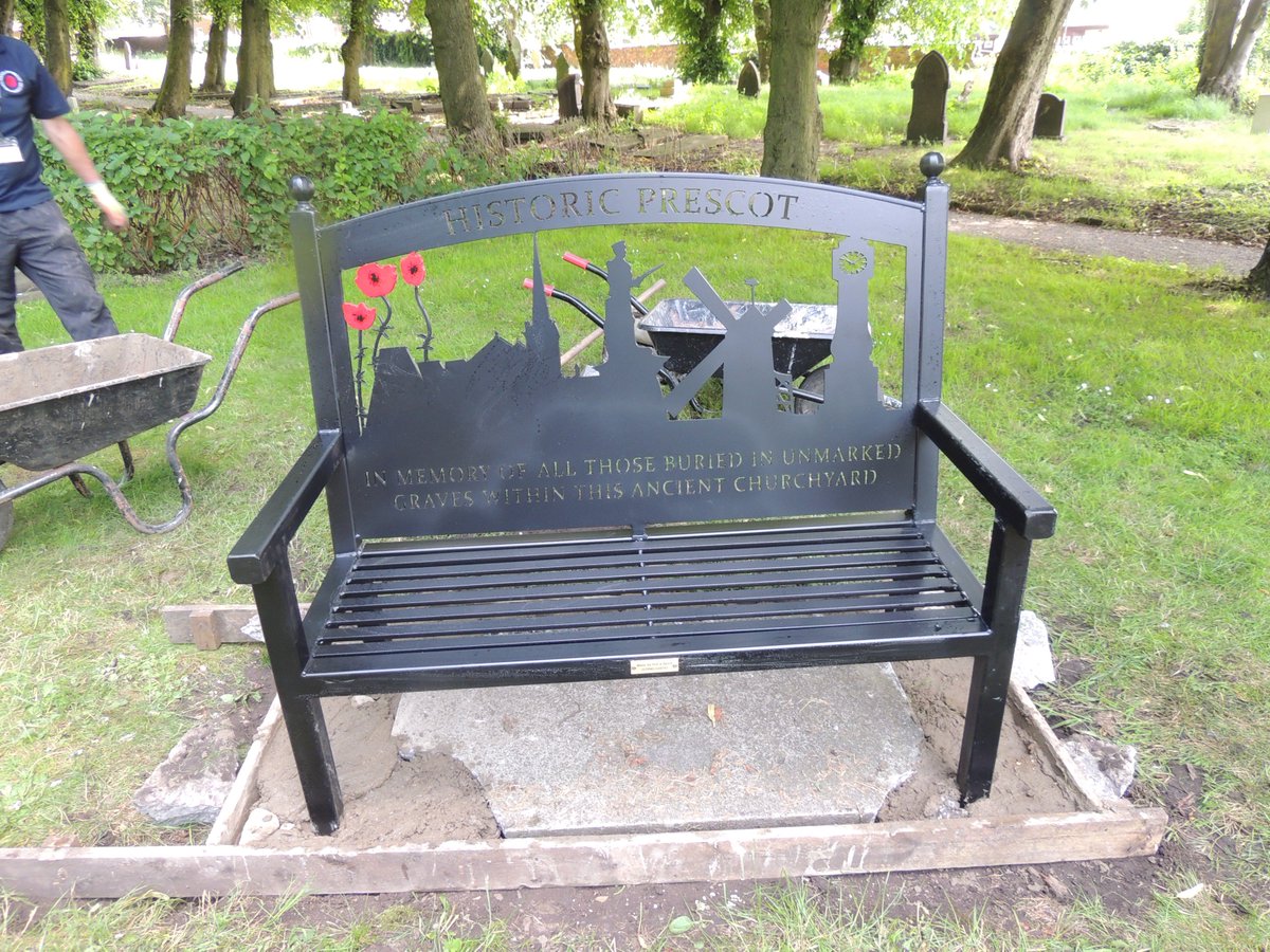 FriendsofFOPCC's tweet image. Another 2 lovely benches installed today around the BI Memorial.  Dedicated to Prescot's Fallen, and to Prescot's historic past.  We are quite proud of them and want to thank everyone for their donations and fundraising,