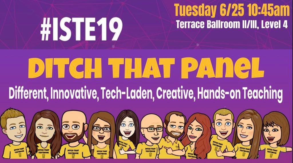 So honored to be part of this amazing group of #ditchbook educators sharing real experiences at #ditchpanel 2.0 #ISTE19 #MassCUE #edtech