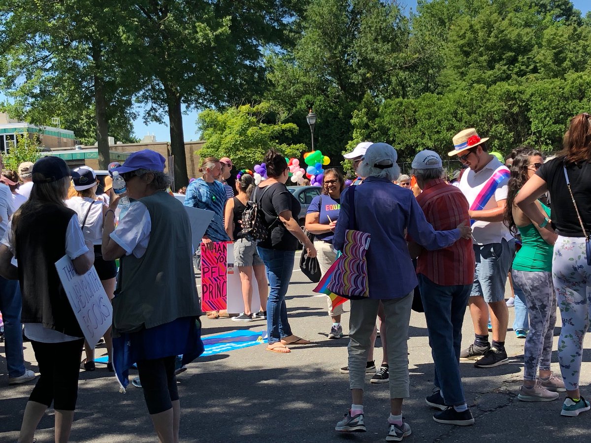 RuthRGreenwood's tweet photo. The marchers are gathering — the band is playing — #PrincetonPride is showing!! @RustinCenter #RustinCenter https://t.co/56MedjupE0