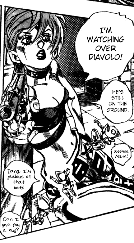 Rsa The Anime Omitted Sex Pistols Commenting On Mista In Trish S Body Jjba Goldenwind Episode 35