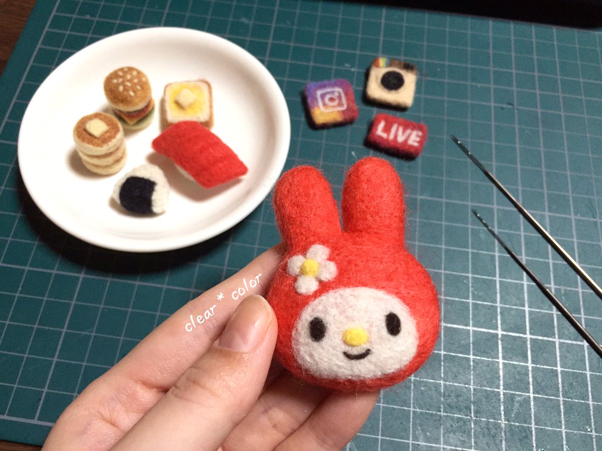 Kaori ライブ配信を見守ってくださった方々 ありがとうございました 今回はサンリオキャラクター大賞で4位になった マイメロディを作りました サンリオ関連のキャラは 顔が難しい件 羊毛フェルト キャラクター サンリオキャラクター大賞19