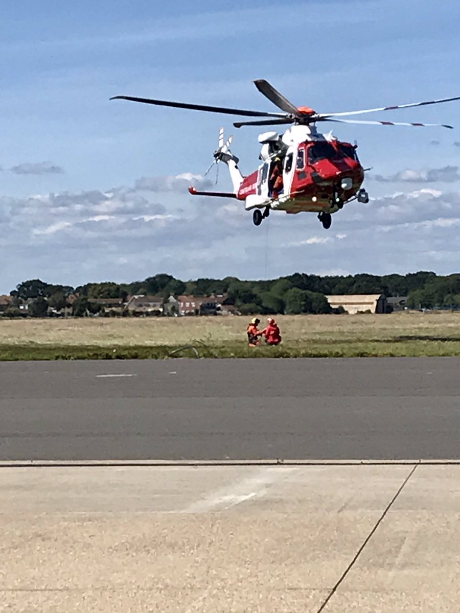 hillheadcg's tweet photo. Our friends from @HSARDogs are on station training with our helicopter &amp; familiarising there 4 legged members with Helo operations 🐺🚁 always good to see them https://t.co/gbtn5jWzkl