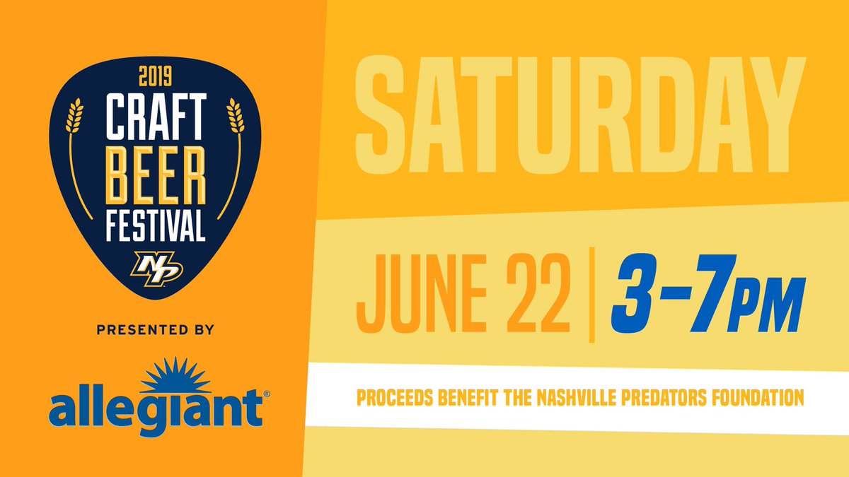 PredsFoundation's tweet photo. Looking to escape this rainy day? Join us inside @BrdgstoneArena for the #PredsBeerFest pres. by @Allegiant! Limited tickets still remain ππ»
Tickets: https://t.co/K5WFSB91AA https://t.co/CCxFIT2ChK