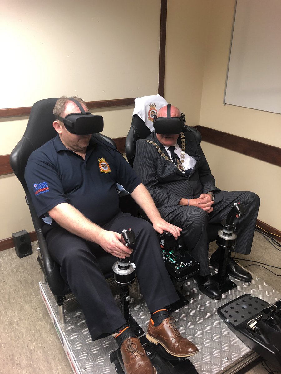 Today <a href="/1378moldatc/">1378 Mold Air Cadets</a> opened its doors to the people of Mold to showcase our award winning 4D VR flight sims, amongst our guests were @moldtowncouncil mayor and representatives from <a href="/Airbus/">Airbus</a>. A good day all in all, the mayor certainly enjoyed his go in the flight sim!#WhatWeDo
