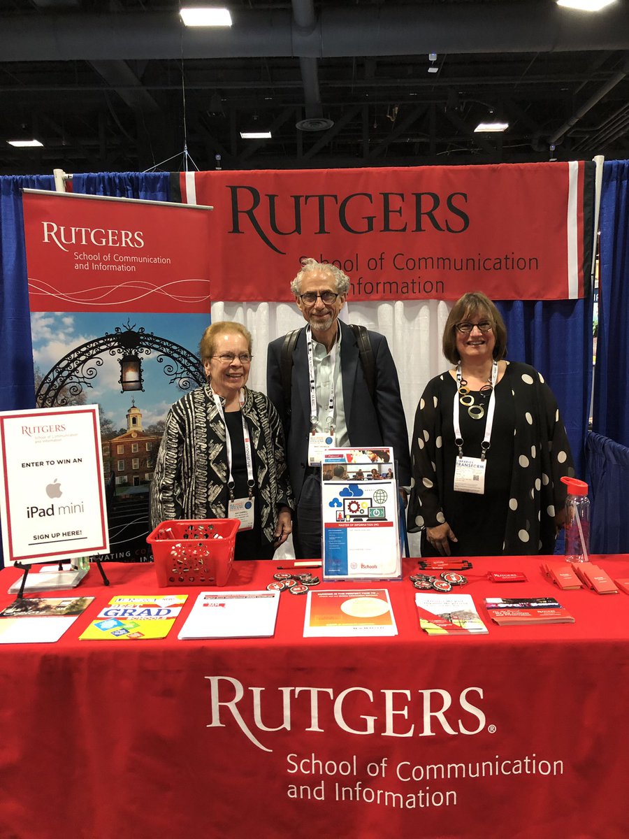 RutgersCommInfo's tweet photo. #LISfaculty at our booth today! Kay Cassell and Marc Aronson! Marc is signing his book later today. Check out our website story for all the details! #SCIMI #ALAac19 https://t.co/x9sSLQkvvu