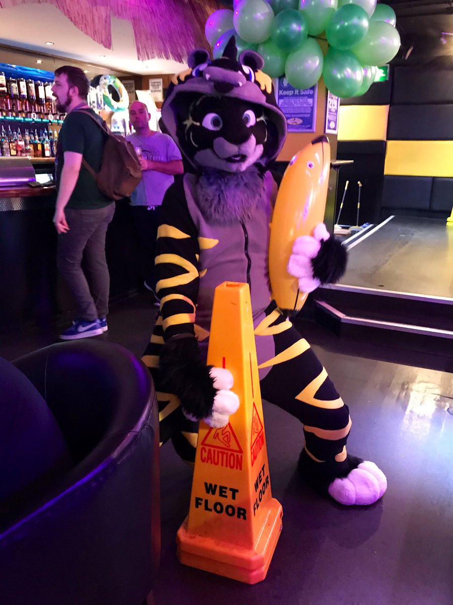 Club @BarPopMCR started to get moist after I whipped out my banana at the @MancFurs meet 😜