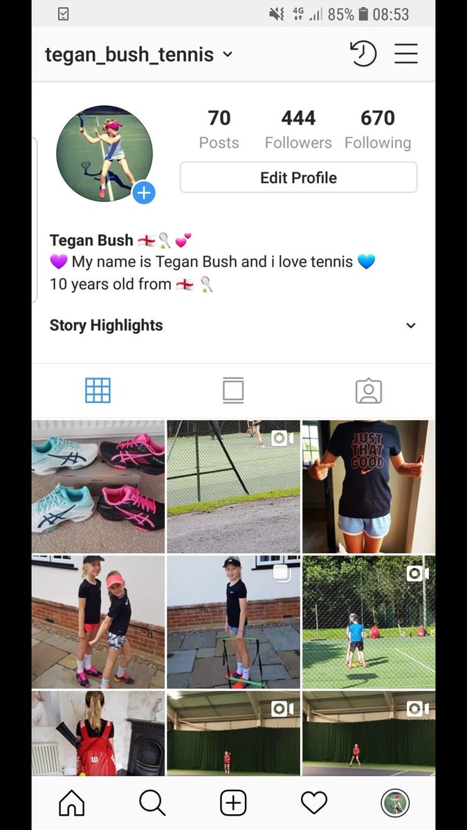 Please follow local 10 year old tennis player and follow her on Instagram #futuretennisstar #girlssupportinggirls