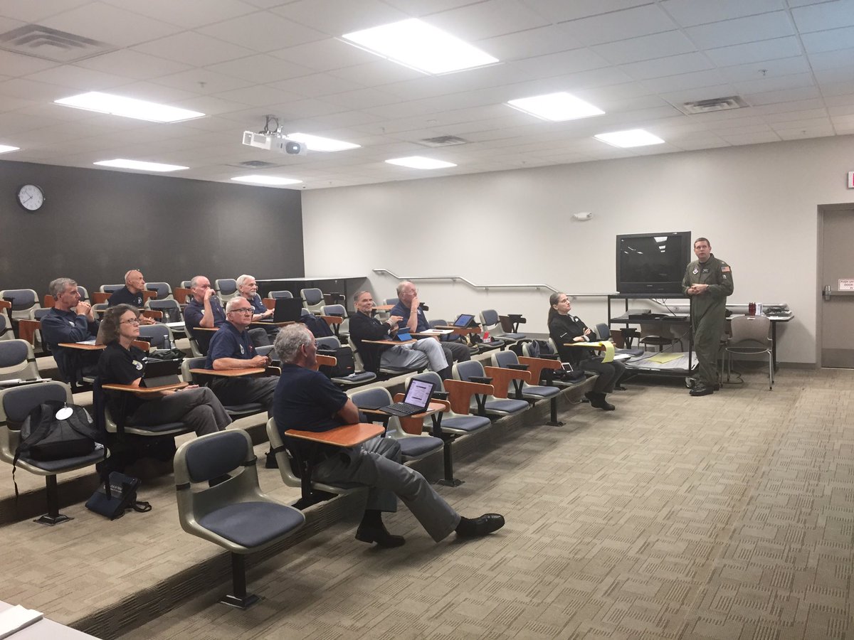 .@IndianaCAP Check Pilots and Mission Check Pilots have assembled today for a clinic. Discussions have included evaluation standards, standard procedures, and scenario based discussions. #goflyCAP