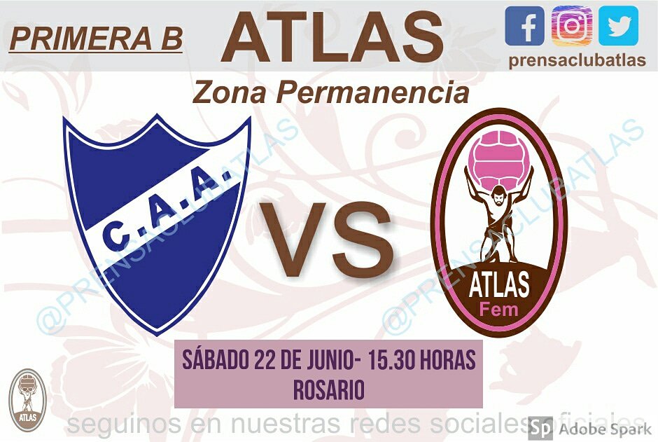 #FemeninoClubAtlas 
#ArgentinoRosario vs #Atlas
Sábado 22 de Junio, 15.30 horas
Las #Guerreras quieren la #Permanencia

#Fecha19 #ZonaPermanencia #PrimeraB #FútbolFemenino 
#VamosAtlas #VamosGuerreras