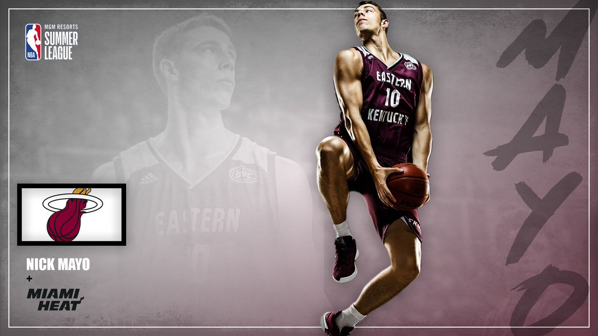 EKUHoops's tweet photo. Nick Mayo will play in the @NBASummerLeague with the Miami Heat! 🔥

We look forward to watching the big man get a whole lot of buckets. 🏀

#GoBigE https://t.co/knPb16xZTf