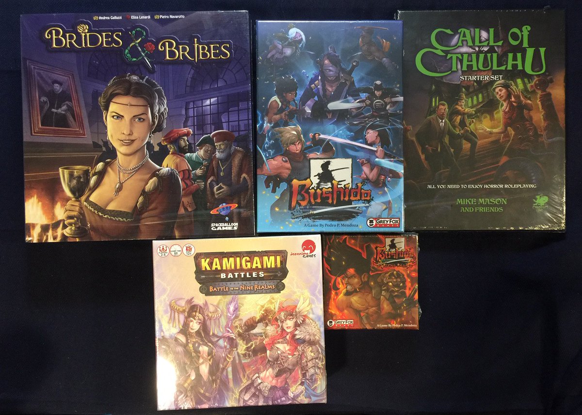 TheGamingGang's tweet photo. This weekend I'm shooting stand alone unboxing videos for #TheGamingGang. Get ready to check out gaming goodness from @Chaosium_Inc @JapanimeGames @GreyFoxGames and @SpaceballoonGam/@AresGamesSrl! https://t.co/edIjRpLQlo