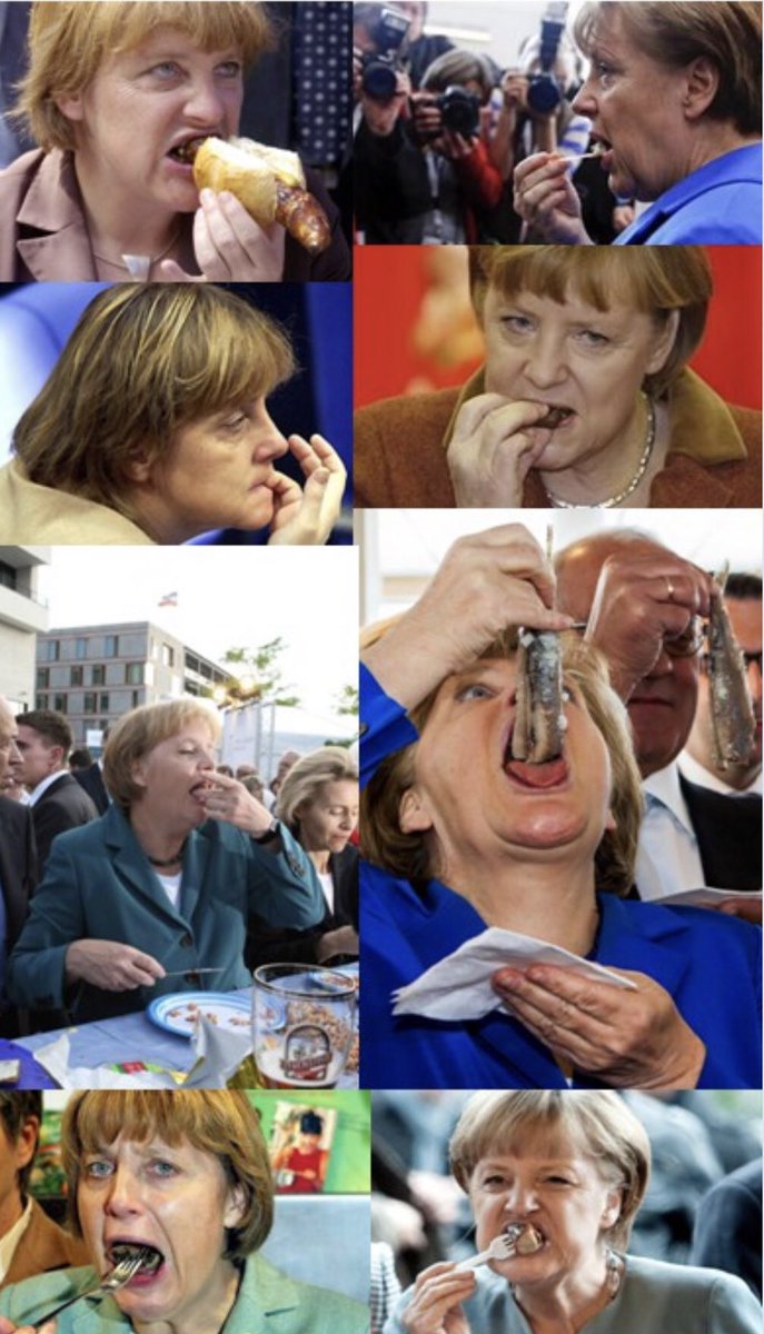 therealmaxbrown's tweet photo. Habt ihr alle unsere Bundeskanzlerin @AngelaMerkeICDU schon mal essen gesehen? So sieht Genuss aus!

#GönngelaMerkel
@heuteshow @latenightberlin @neomagazin @Hack1Leaks https://t.co/rPYbLsHQXg