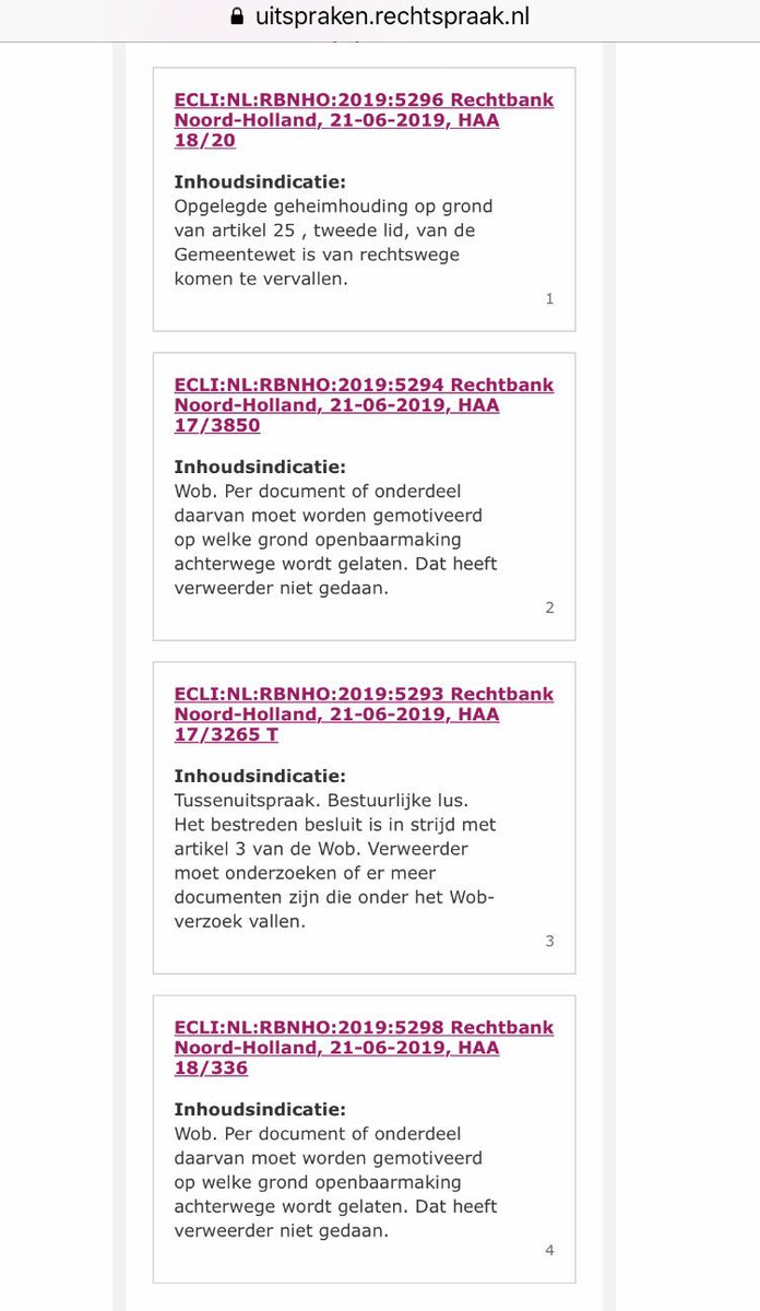 Gemeente #Haarlem wordt 4 keer op de vingers getikt. PwC-rapport over integriteitsschending op IT-afdeling is onterecht achtergehouden.
De rechtbank accepteert de geheimhouding ook niet en vindt argumentatie van gemeente onvoldoende om info te weigeren. #Wob #driepartijeninberoep