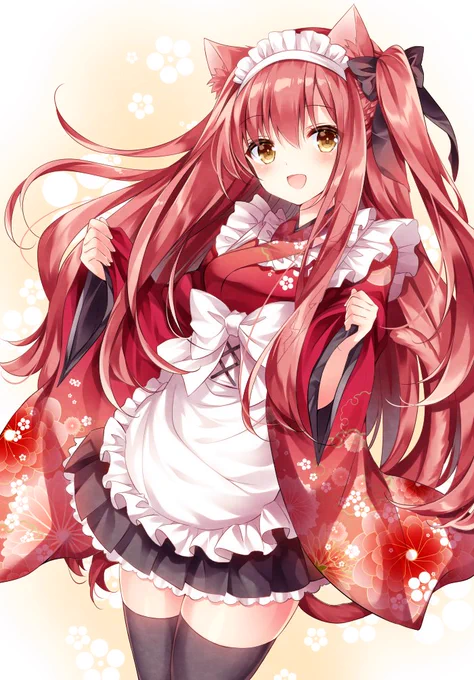 和風メイドな猫ちゃん! 