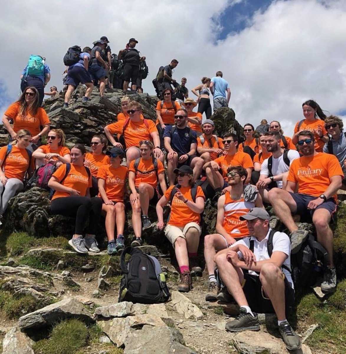Pituitary_org's tweet photo. They came, they saw, they conquered. Well done to #TeamPituitary who scaled #Snowdon today. Here's #TeamDeon who were all walking in memory of #pituitary patient Deon James who sadly passed away. Well done team, you did Deon proud. #RIPDeon https://t.co/8jz2ECECpt