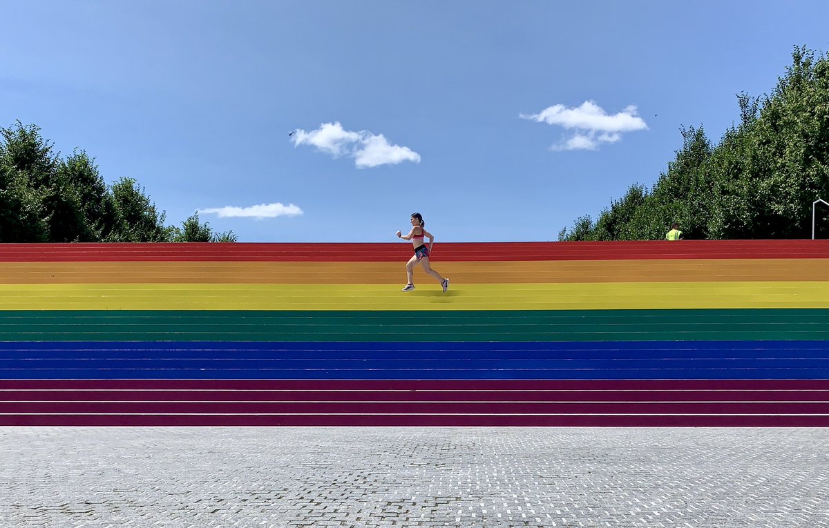 NadiaNeophytou's tweet image. And by a stroke of lyrical coincidence, Gaga’s Born This Way came on my shuffle just as I bounded up these stairs (and then I did it again to take a pic for posterity). #sameDNA #pride #saturdayrun