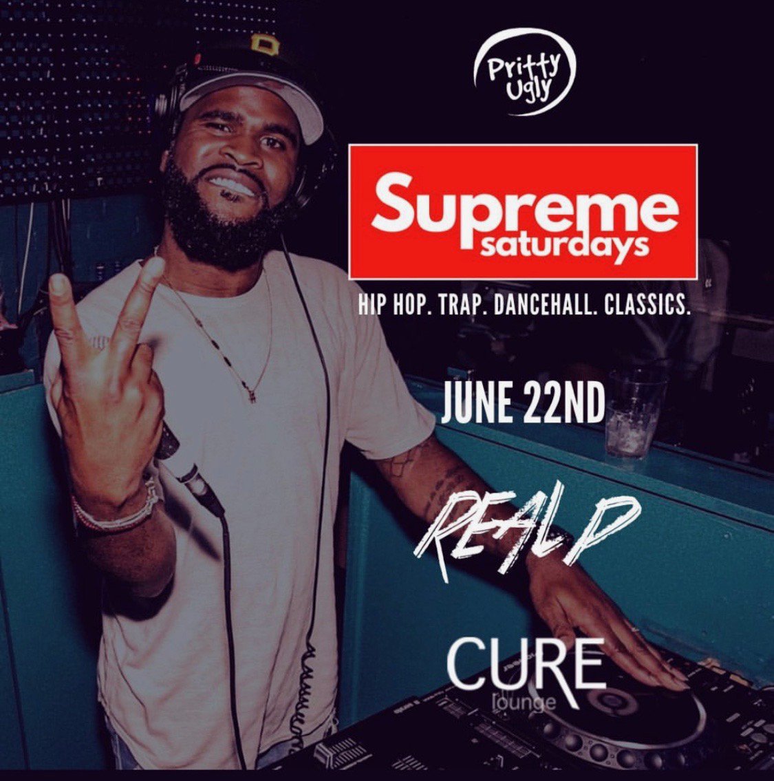 UrcityLive's tweet photo. Supreme Saturday’s @ Cure!
.
.
.
.
.
#trap #hiphop #raggae #soca #dancehall #bostonnightlife #prittyugly #urcitylive #party #dance #music #urcity #boston #inthursday #cure #djrealp #supremesaturdays https://t.co/4VA4fmky7A